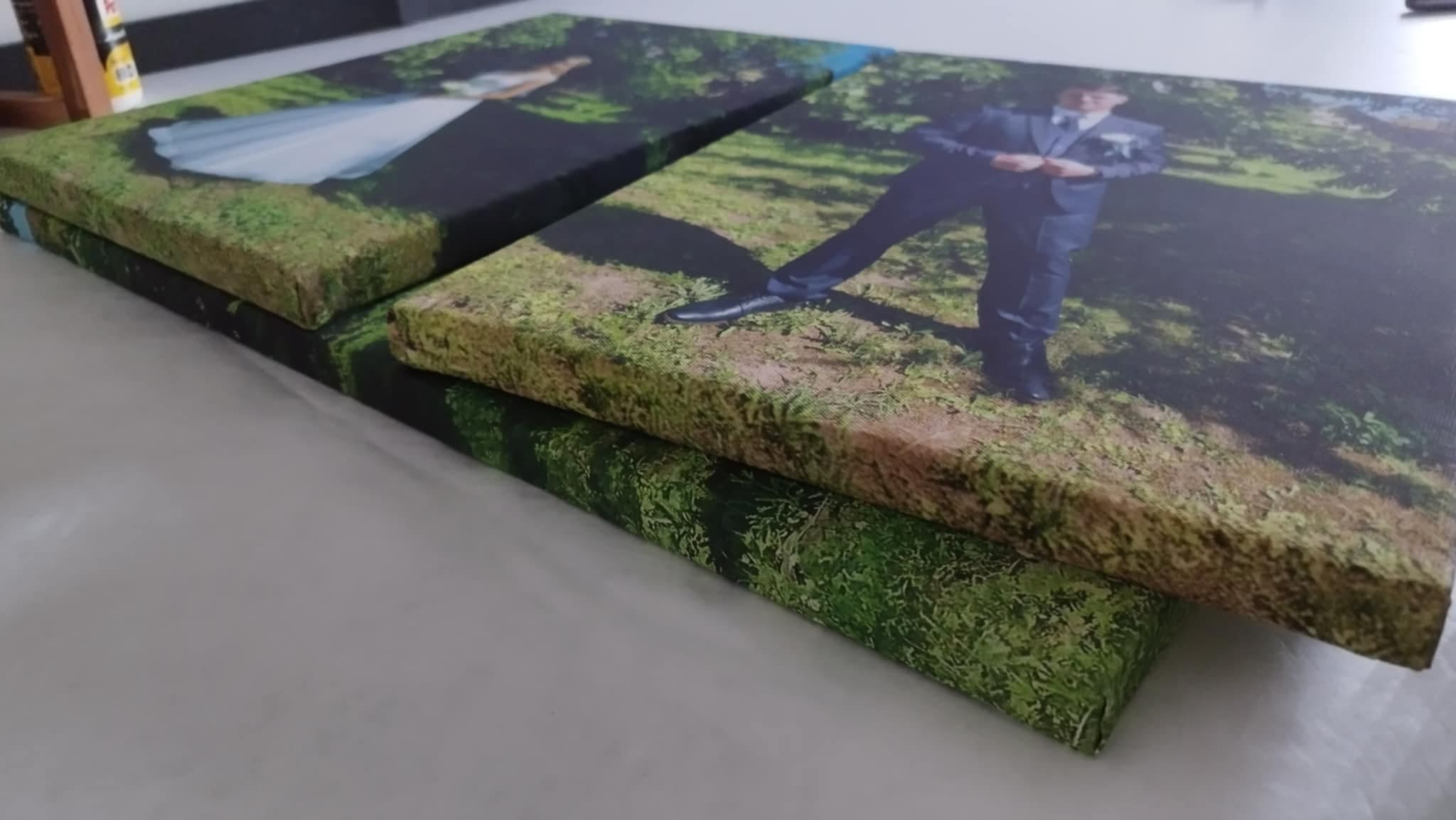 Bride and groom split canvas